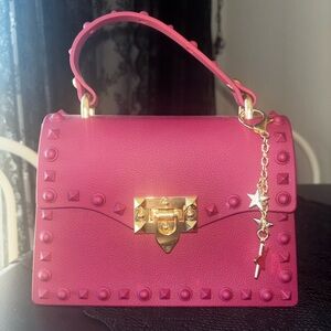 Berry Studded Handbag with Strap